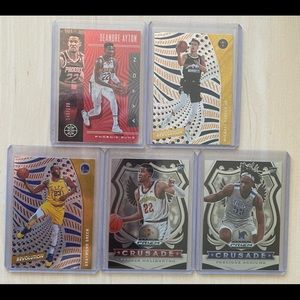 5 Basketball Cards (Panini!).  Includes Deandre Ayton (serial number) & Rookiies